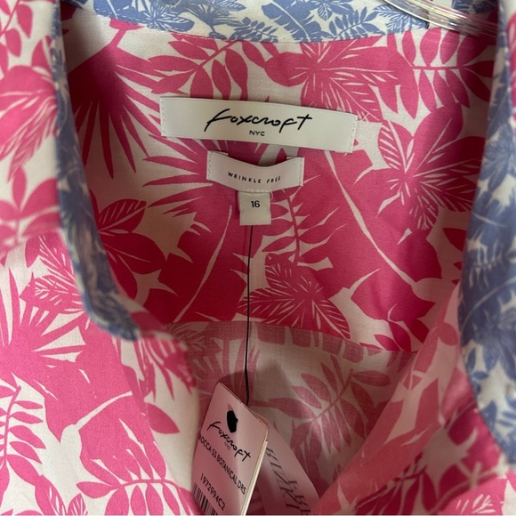 Foxcroft floral dress Pink and White wrinkle free size 16 - Picture 8 of 12